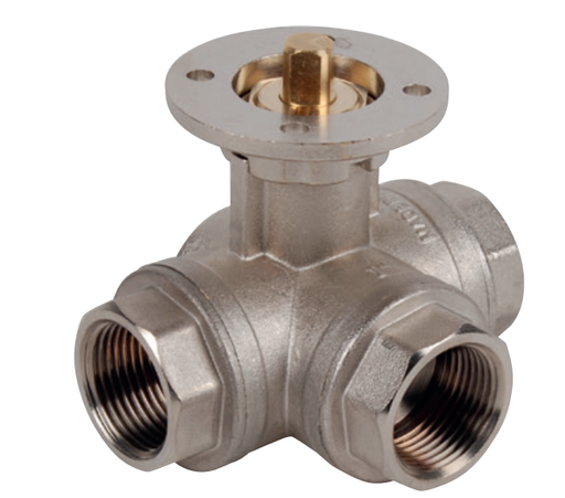 Brass ball valves - Industry ISO PAD 513XS brass ball valve 3W-L BSP Iso pad 513XS