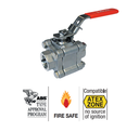 Stainless steel ball valve 3 PIECE BODY - ATEX - FIRESAF 703 SSBV. 3PC +ISO FIRE SAFE 703