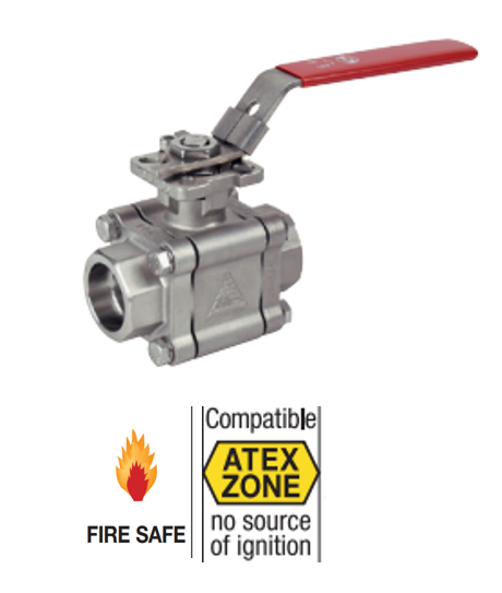 Stainless steel ball valve. 3 PIECE BODY - ATEX - FIRESAF 703DM CSBV. 3PC +ISO Fire Safe 703DM