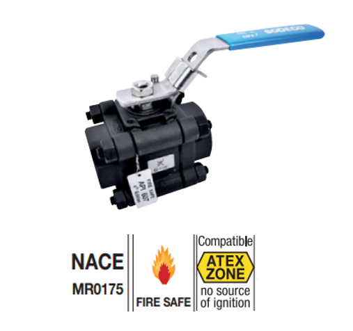 Carbon steel ball valve SW MARS VALVE 363 BA AIT-363ATF-3 piece body - ISO pad - Fire safe