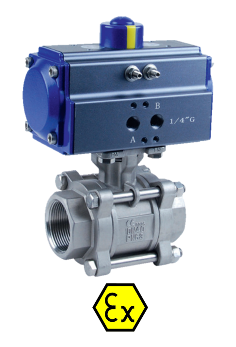 Pneumatic actuated stainless steel ball valve  + NK 746XS + NK/NKS PNEU ACT 746XNK