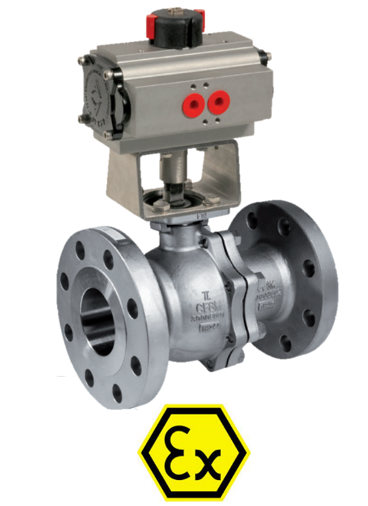 Pneumatic actuated stainless steel ball valve + ACTREG 769 + ADA/ASR PNEU ACT 769+AC