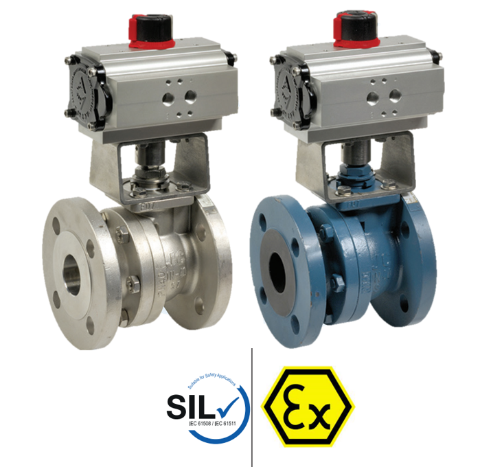 Pneumatic actuated carbon steel ball valves JC   ACTREG 540/516 JCV + ADA/ASR PNEU ACT 516+AC