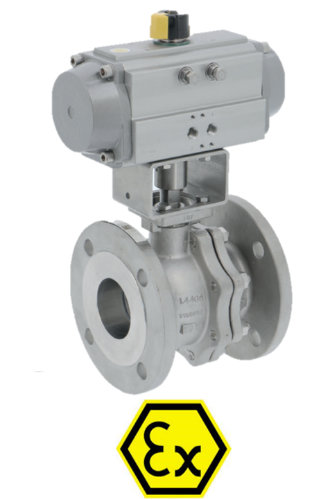 Pneumatic actuated stainless steel ball valves + ALPHAIR RE 753 + RE/RES PNEU ACT 753+RE-Split body