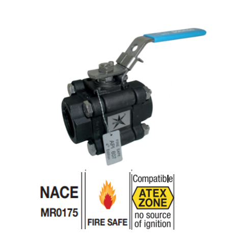 Carbon steel ball valve BW MARS VALVE 362 BA AIT/I/FS-362ATI-3 piece body - ISO pad - Fire safe