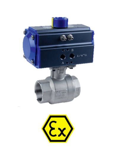 Pneumatic actuated stainless steel ball valves + NK 715XS + NK/NKS Pneumatic ACT. 715 XNK