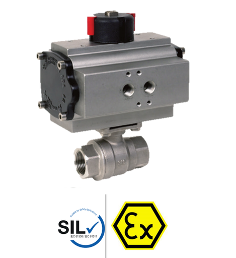 Pneumatic actuated stainless steel ball valves+ACTREG 715 XS + ADA/ASR Pneumatic ACT. 715+AC