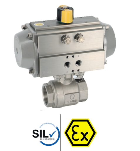 Pneumatic actuated stainless steel ball valves  ALPHAIR RE 715 XS + RE/RES PNEU ACT 715+RE