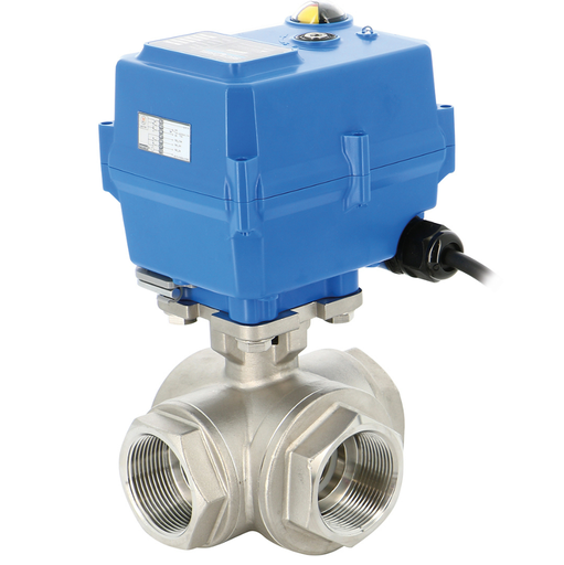 Electric actuated 3Way stainless steel ball valves  TCR series 780L-781T port XS + TCR ELECTRIC ACTUATED 780XTC