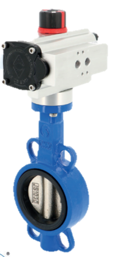 Pneumatic actuated cast iron butterfly valves GG25 Butterfly Valve + ACTREG act. 1121 + ADA/ASR PNEU ACT 1121AC