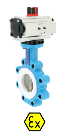 Pneumatic actuated valves TTV Butterfly Valve + ACTREG act. 1166 + ADA/ASR PNEU ACT 1166AC