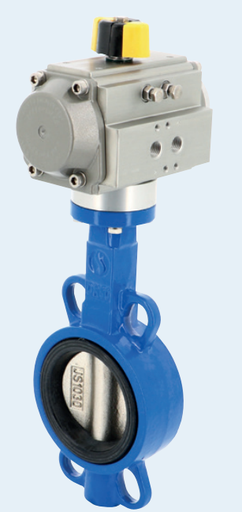 Pneumatic actuated cast iron butterfly valves GG25 Butterfly Valve + ALPHAIR act. 1121 + RE/RES PNEU ACT 1121RE