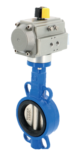 Wafer Pneumatic actuated cast iron butterfly valves GG25  + ALPHAIR act. 1123 + RE/RES PNEU ACT 1123RE