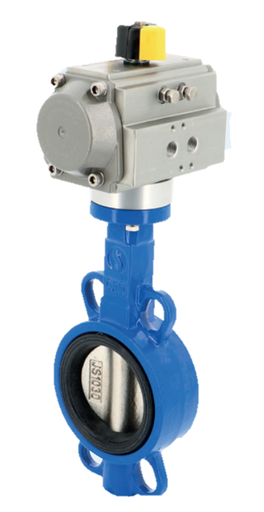 - Wafer - Pneumatic actuated cast iron butterfly valve GG25 butt. v. + ALPHAIR act. 1125 + RE/RES PNEU ACT 1125RE