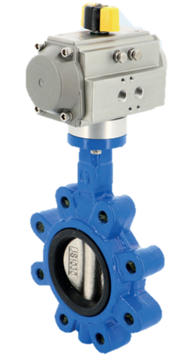 Pneumatic actuated cast iron butterfly  valves GG25 Butterfly Valve + ALPHAIR act. 1133 + RE/RES PNEU ACT 1133RE