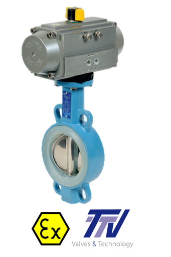 Pneumatic actuated valves TTV Butterfly Valve + ALPHAIR act. 1183 + RE/RES PNEU ACT 1183RE