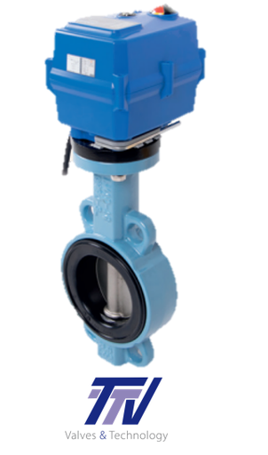 Electric ductile iron butterfly valve TTV TCR series 1158 + TCR ELEC. ACT. 1158TC